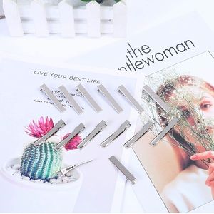 150 Pieces Metal Hair Clips Single Prong Alligator Curl Silver Hairbow